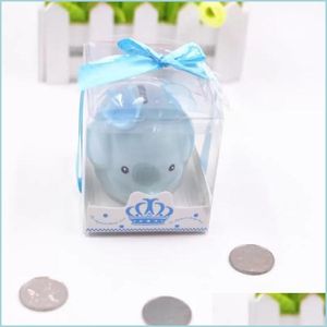 Party Favor Ceramic Pink/ Blue Elephant Bank Coin Box For Baptism Favors Baby Shower Christening Gifts Wholesale Drop Delivery 2022 H Dhp16