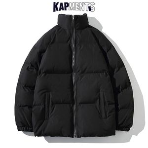 Mens Down Parkas KAPMENTS Men Harajuku Solid Warm Puffer Jacket Parka Mens giapponese Streetwear Winter Jacket Maschio coreano Fashion Bubble Coat 221010