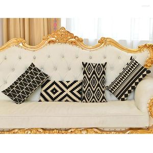 Kudde svartvit geometri randig kudde 30 50 cm europeisk enkel stil lyxig heminredning kast kuddar soffa