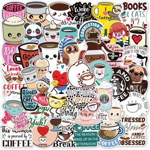 50 stycken s￶ta djur och kaffeklisterm￤rken Vinyl Coffee Water Bottle Sticker Pack f￶r g￥vor Favors Accessorise