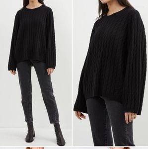 Women's Sweaters Cashmere Cable Knit Crumble Soft Sweater Round Neck Drop Shoulder Oversized Jumpers Pullovers 2022SS