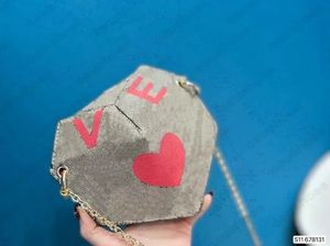 Ophidia Love Heart Chains Bag Leather Mini Desinger Women Valentines Day Limited Heart-Shaped Hantbag Messenger Shourde Crossbody Bags Leather Totes Purse 678131