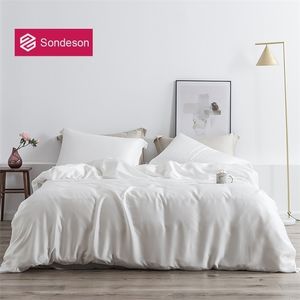 Conjuntos de roupas de cama Sondeson branco 100% puro conjunto de cama de seda