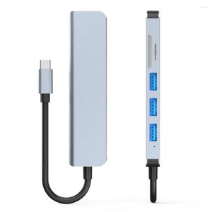 6 In-C Type-C Hub Çok Fonksiyonlu Dönüştürücü Alüminyum Alaşım Kabuğu USB3.0 USB2.0 HD bağlantı noktaları TF SD Kart Yuvaları