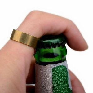 Portabel fingerringflasköppnare Färgglada rostfritt stål Beer Bar Tool Bottel gynnar RRE14876