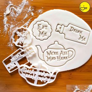 Other Bakeware Bakeware Eat Me Cake Alice In Wonderland Crazy Teapot Drink Treat Dessert Quotes Mad Cutter Cookie Molds With Good Wis Dhlvu