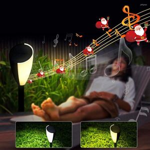 ガーデンスマートライトセンサーのための音楽ソーラー芝生ランプ夕暮れ防水照明クリスマスアウトドア