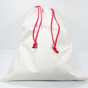 Sublimation Christmas Decoration Bags DIY Fine Linen Drawstring Pocket Halloween Sacks Burlap Bag Canvas Christmas Santa sack Express