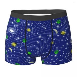 Underpants Blue Sun Star Moon Underwear Abstract Galaxy Design Boxershorts Men Panties Cute Shorts Briefs Gift Idea