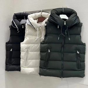 Mens Down Vests Fashion Womens Puffer Vest Winter Warm Hooded Outerwear 22fw Stylish Men Sleeveless Down Coat Classic Vest Size 12345