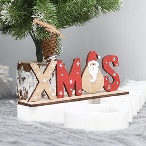 Decorações de Natal para Acessórios de Artesanato de Padrão Diy de Padrão Diy em casa Artesanato de letras de madeira natural