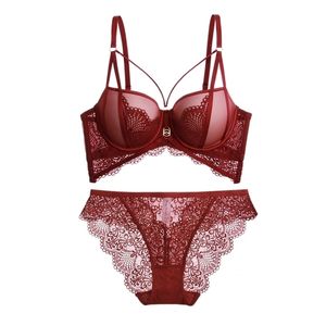 Bras Sets Dotey Popsy Women's Bra Push Up Strappy Style Padded Cup Underwire 3 Colours Sexy Lace Underwear 221010