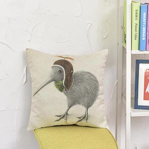 Pillow Animal Bird Elk Alpaca Pattern Woven Cotton Linen Throw Home Decoration Pillowcase Almofadas 45x45cm