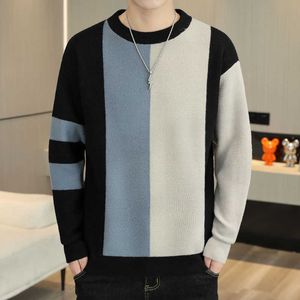 Men's Sweaters Fashion Brand Wool Sweater Mens Splicing Fall Winter Knit Cashmere Jumper High Quality Leisure Soft Warm Male Clothing G221010