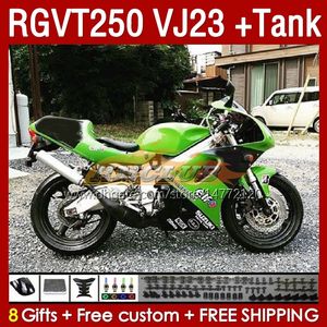 Full Black Green Fairings Tank för Suzuki RGV250 VJ23 SAPC RGV-250CC RGVT-250 1997 1998 Bodyworks 161no.102 RGV-250 RGVT250 97 98 RGVT RGV 250CC 250 CC 97-98 FAIRING KIT Kit Kit Kit Kit