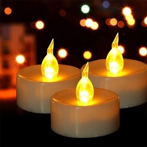Candles 12Pcs Battery Operated LED Tea Lights Candles Flameless Flickering Weeding Decor 221010