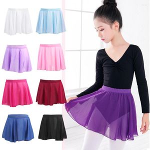 Saias fofas mini 9 cores Ballet Girls Dance Skirt White Black Chiffon Mulher amarrada para crianças dançando meninas