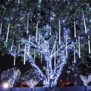 Strings 8pcs/Set 30-50cm Colorful Meteor Shower Rain Tubes Warm White LED String Light Garden Tree Wedding Party Holiday Decor