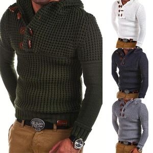 Camisinho de lã Zip Men Pullover de manga comprida Half-Zipper Jumper Knitwear Cashmere de inverno para homens