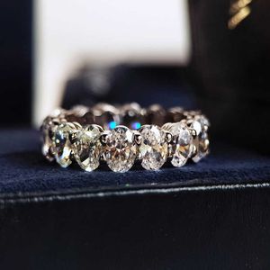 Кластерные кольца роскошное овальное срез мойассанитовое бриллиантовое кольцо % оригинальное 925 серебряных обручальных колец для женщин для женских свадебных ювелирных изделий L221011