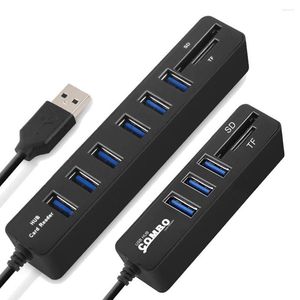 Hub Combo High Speed Splitter Multiport Adapter 2 In 1 SD / TF Card Reader 3/6 Port Expander For PC Laptop Computer