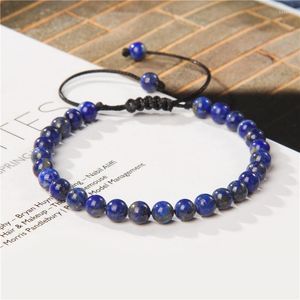 Strand Natural Stone Lapis Lazuli Beads Bracelet 6mm Round Polished Labradorite Obsidian For Women Men Energy Jewelry