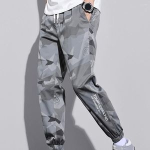 Men's Pants Men Hip-hop Style Loose Ankle-banded Camouflage Print Elasic Waist Cargo Daily Garment