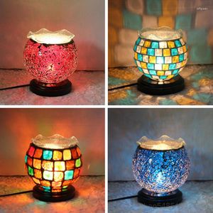 Tischlampen im mediterranen Stil, Retro-Mosaik-Lampe, Schlafzimmer, Nachttisch, Arbeitszimmer, Buntglas-Schreibtisch, Vintage-Türkei-Ständer, Beleuchtungskörper