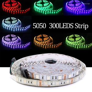 Remsor 12V RGB LED Neon Strip 5m flexibel lampa f￶r rumsljus med fj￤rrkontroll Kvinnlig anslutning Enf￤rgad f￤rg