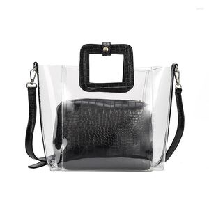 Borse da sera Marchi di lusso Borse trasparenti per le donne Imitazione Moda PVC Tote Beach Clean Strap 2 Set Borsa a tracolla