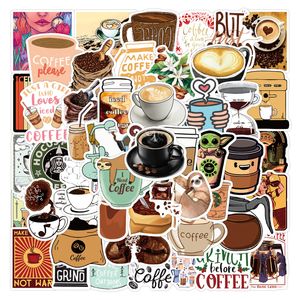 Kaffee-Aufkleber, 50 Stück, Vinyl, wasserfest, Getränkeaufkleber für Laptop, Stoßstange, Skateboard, Wasserflaschen, Computer, Telefon, Tasse, Geschenke für Erwachsene