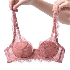 BRAS SETS FLORAL Pink Lace Underwear Women Bh Set Plus Size Ultra Thin Underwire Push Up and Panties Female Sexy Lingerie A B C D E 221010
