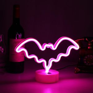 Neon tekentafel roze vleermuis lamp licht tekens led nachtlampen kunst esthetische decoratie slaapkamer voor Halloween Party cadeau