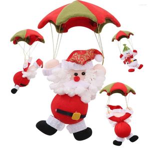 Decoraciones navide￱as adornadas divertidas paracaidismo santa claus mu￱eca para el centro comercial de casa regalos de manualidades colgantes