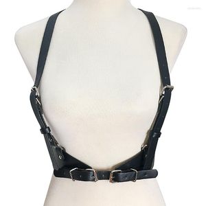 Gürtel modische schwarze Kleid Blets Hosenträger Frauen Lederkörpergurt Bondage Brustkaste Gurt Wide Gürtel