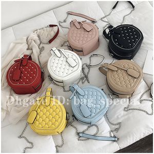 HBP New Women's Ring-check Rivet Small Round Bag Hip Hand Bags Cross-body Shoulder