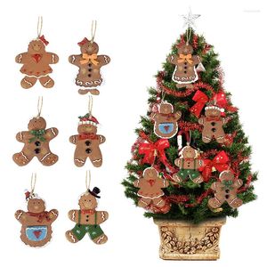 Christmas Decorations 1pcs Cute Gingerbread Man Resin Pendant DIY Home Decoration Year Theme Creative Tree