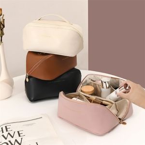 Bolsas de cosméticos estojos bolsa de cosméticos de viagem de grande capacidade multifuncional pu kit de higiene feminina portátil organizador de pincéis de maquiagem bolsa de banho 221011