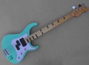 4 Strings Light Green Electric Bass Guitar with 21 Frets Maple Fingerboard Two Inputs Can be Customized As Request