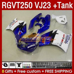 FAIRINGS KIT TANK FￖR SUZUKI RGV250 SAPC VJ23 RGVT250 RGV-250CC 97 98 BODYWORK 161NO.20 RGVT-250 RGV-250 PANEL RGVT RGV 250 CC 250CC 1997 1998 ABS FAIRING Blue Stock Blk