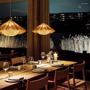 Kolye lambaları Rattan Avize Güneydoğu Asya Restoran Yatak Odası Çalışması El Çay Evi Yaratıcı Japon Zen Kamışı Çin Lambası