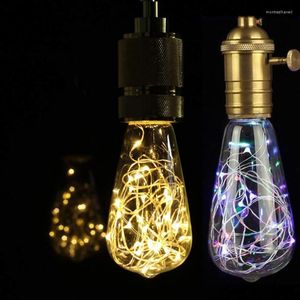 Edison String Light Bulb ST64 Warm Colorful Lighting AC220V Copper Wire Home Decor Holiday Night Lamp