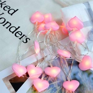 Strings 10/20/40 Led Cotton Love Heart String Lights Wedding Pink Girl Fairy For Valentines Day Party Garden Decoration