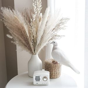 Faux Floral Greenery 30pcs Dried Pampas Grass Premium Dry Bouquet with Naturally Pampa for Boho Home Decor Wedding Decoration DIY Small Reed Plants 221010