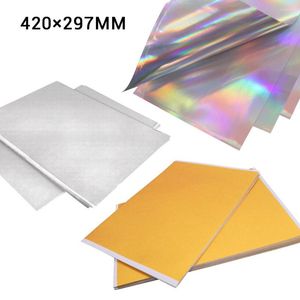 Kits de recarga de tinta RF a3 jato de tinta transparente adesivo dourado rótulo de animal de estimação papel Aadesivo A impressão a laser pode ser colada com sugestão à prova d'água