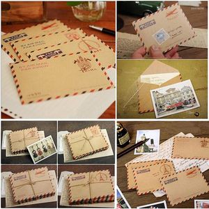 Geschenkpapier, 10 Blatt, Mini-Umschlag, Postkarte, Brief, stationäres Aufbewahrungspapier, Vintage-X-Luftpost-Bildumschläge, der Stil ist zufällig