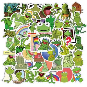 50pcs Frog Stickers Teen çocuklar için karikatür, kız dizüstü bilgisayar için serin su geçirmez çıkartma