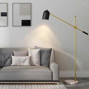 Lampade da terra Lampada da rotazione in marmo oro moda nordica Lampada da studio creativa vintage per soggiorno camera da letto
