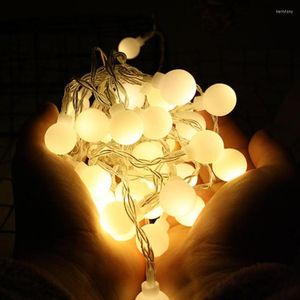 Strings Fairy LED String Light Metal Ball Ball Ball Formed Curtain Lamp Party Wedding Outdoor Decor Modern Home Living Room Lighting Fixture