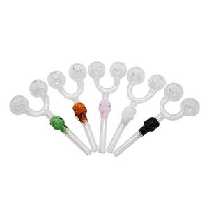 cigarette smoke shop Double Burner Glass Pipes Skull Pyrex Oil Pipe 6 Inch Multi-color Smoking Bong Dab Rigs Tobacco Herb Pipe